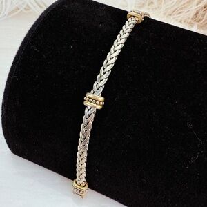 Vintage Aged Silvertone Braided Bracelet